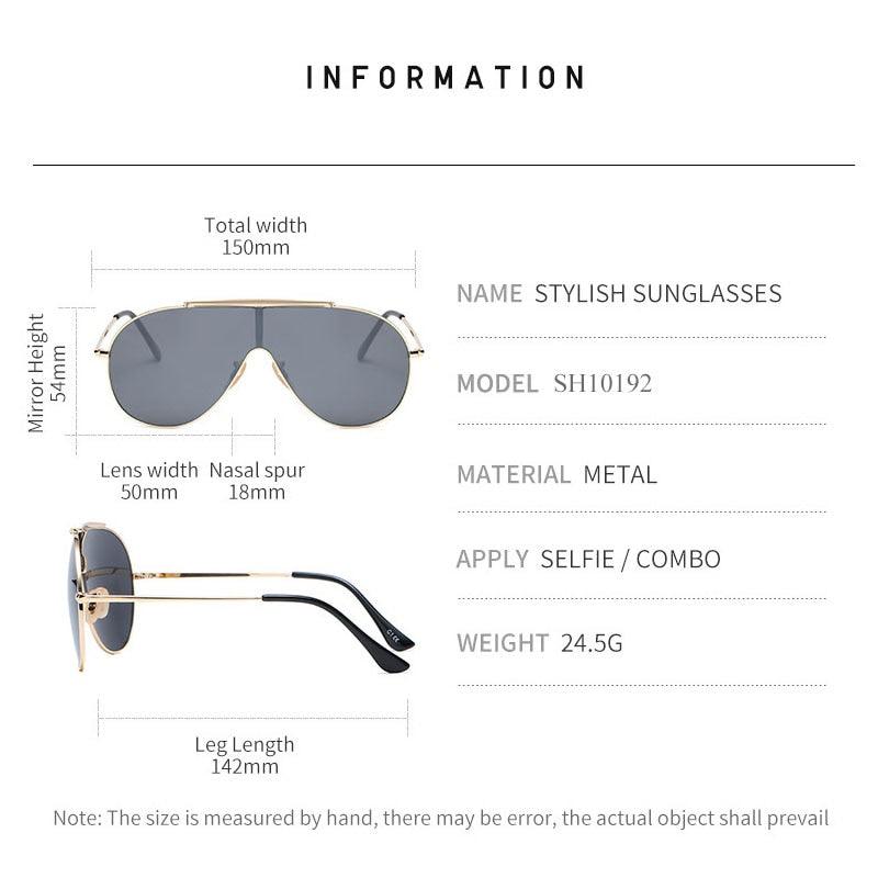 Great Designer Fashion Pilot Sunglasses - One Piece Lens Goggle Shades UV400 (2U102)