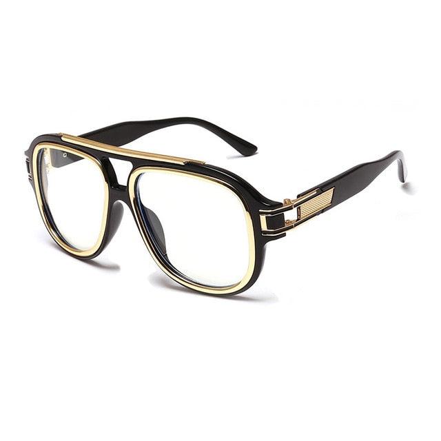 Great Double Rims Oversize Square Sunglasses -Designer Anti-Blue Light Optical Glasses (2U102)