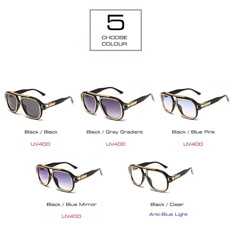 Great Double Rims Oversize Square Sunglasses -Designer Anti-Blue Light Optical Glasses (2U102)