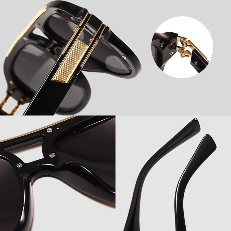 Great Double Rims Oversize Square Sunglasses -Designer Anti-Blue Light Optical Glasses (2U102)