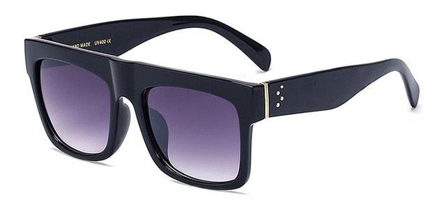 Fashion Trending Super Square Glasses - Rivets Vintage Sunglasses - Top Clear Len Eyeglasses (2U102)