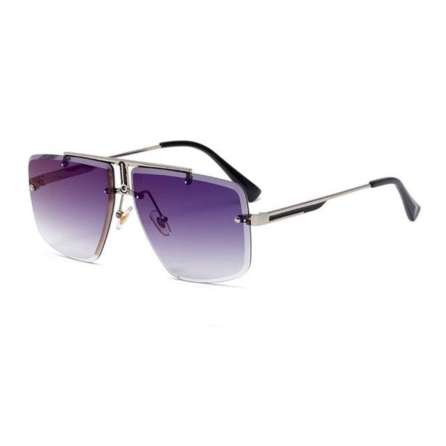 Fashion Rimless Sunglasses Women Brand Designer Square Gradient Shades Men UV400 (2U102)