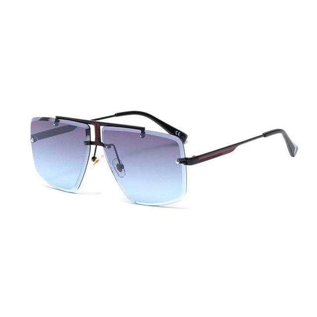 Fashion Rimless Sunglasses Women Brand Designer Square Gradient Shades Men UV400 (2U102)