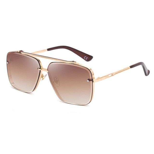 Retro Double Bridges Square Sunglasses - Women Fashion Gradient Shades UV400 (2U102)