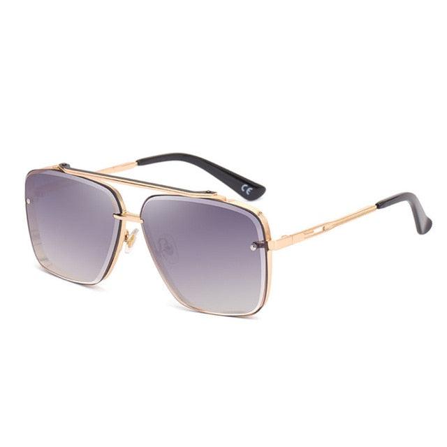 Retro Double Bridges Square Sunglasses - Women Fashion Gradient Shades UV400 (2U102)
