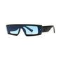 Retro Half Frame Rectangle Sunglasses - Designer Fashion Rivets Gradient Shades UV400 (2U102)