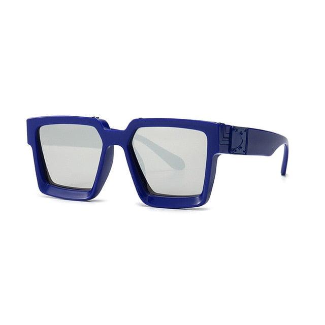 Retro Square Sunglasses - Designer Summer Styles Candy Colors Fashion Silver Mirror Shades UV400 (2U102)