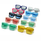 Retro Square Sunglasses - Designer Summer Styles Candy Colors Fashion Silver Mirror Shades UV400 (2U102)