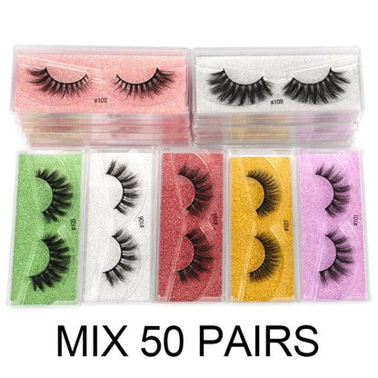 Mink Eyelashes False Fluffy Lashes Bulk Fake Eyelashes Package Natural Eyelash Bulk (M2)(1U86)(F86)