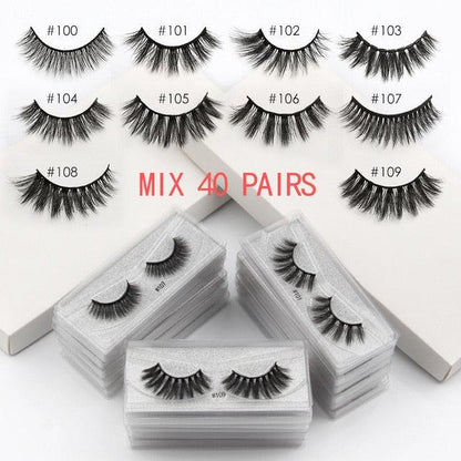 Wholesale 20/30/40/50/100 pairs 3d faux mink eyelashes in bulk natural false eyelashes (M2)(1U86)