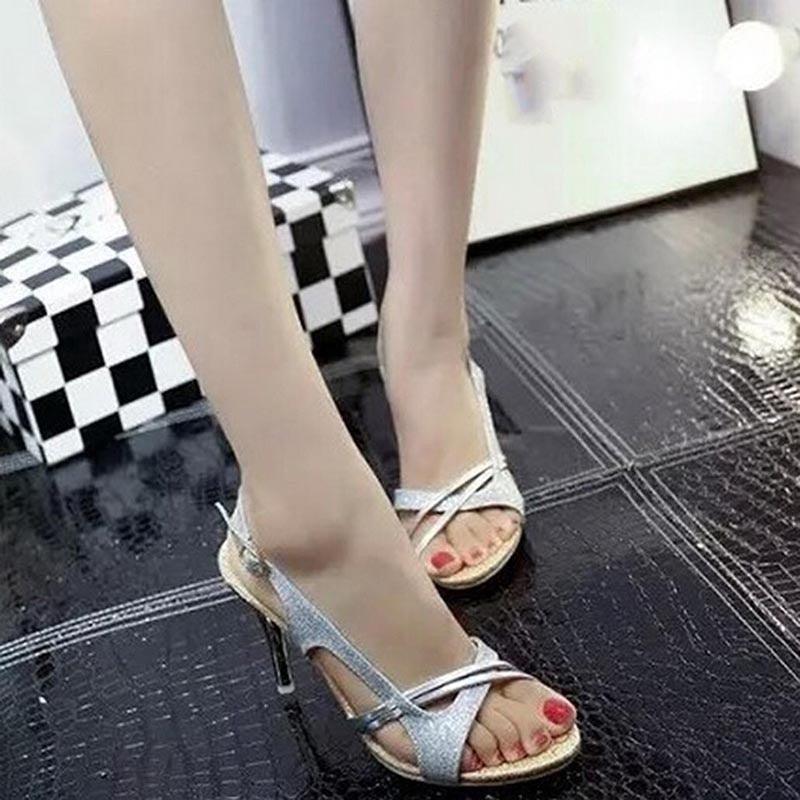 Hot sell women high heel sandals gold leaf flame gladiator sandal shoes  party dress shoe woman patent leather high heels | Wish