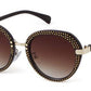 Great Oval Rivet Sunglasses - Women's Round Vintage Retro Small Glasses (1U44)