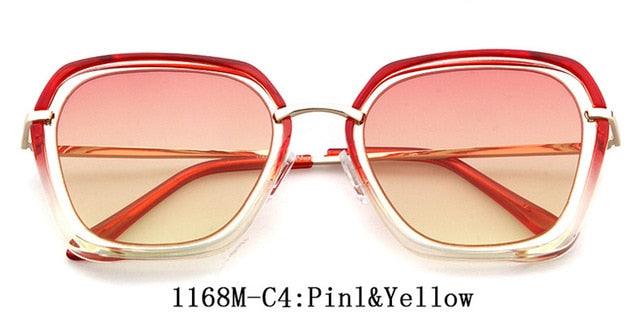 New Arrival Women's Oversize Sunglasses - Metal Rim Frame Eye Sunglasses (1U44)