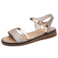 Summer Women Sandals - Gold Flat Sandals - Flip Flops Ladies Flat Heel Gladiator Sandals (SS2)(WO1)