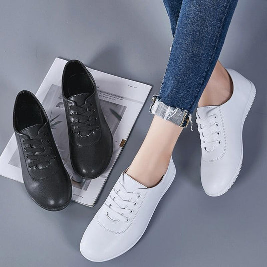 Women Autumn Flats Loafers Shoes - Genuine Leather Casual Shoes (FS)(BWS7)(F40)