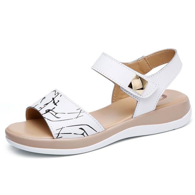 Gorgeous Women Summer Genuine Leather Flat Sandals - Ankle Strap (SS2)