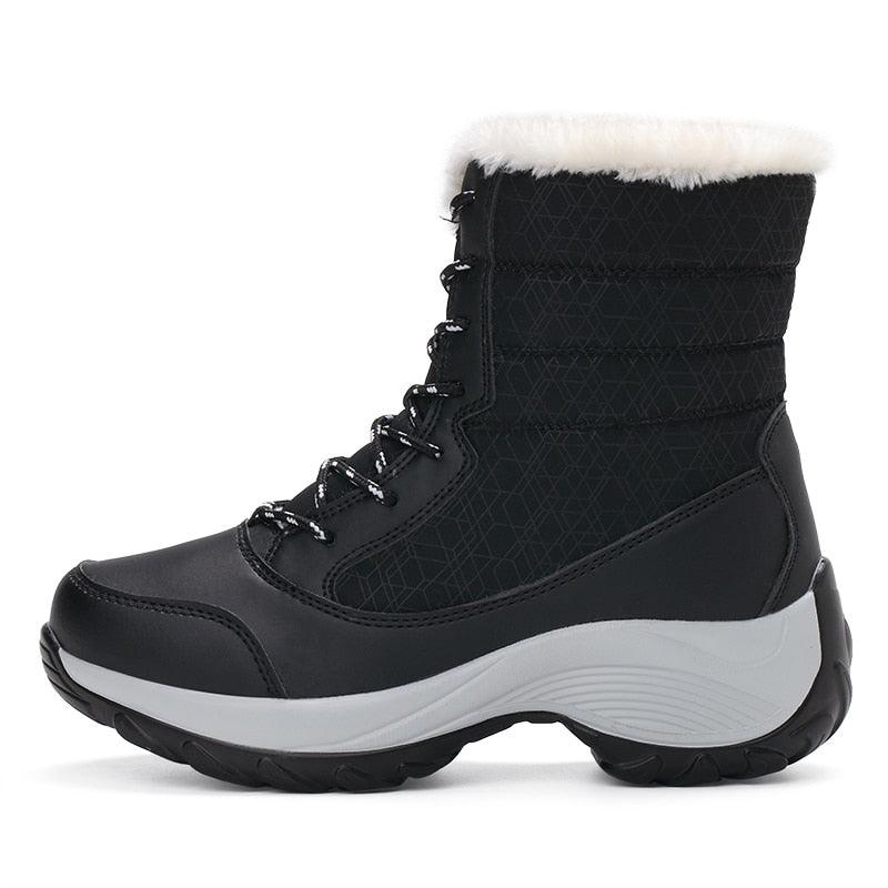 Great Women Boots - Waterproof Winter Shoes - Snow Platform Ankle Boot With Thick Fur (BB1)(BB5)(F38)(F107)