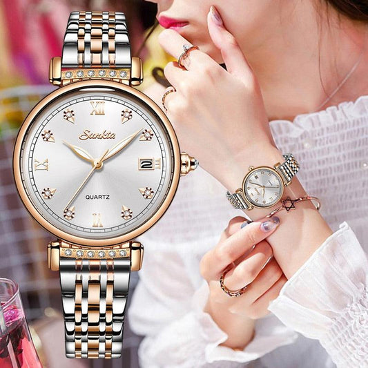 New Rose Gold Women Watch - Business Quartz Luxury Female Wrist Watch (9WH3)(9WH1)(F82)