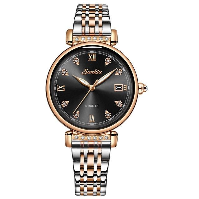 New Rose Gold Women Watch - Business Quartz Luxury Female Wrist Watch (9WH3)(9WH1)(F82)