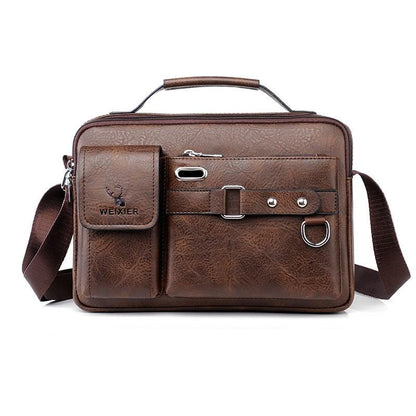 New Men Shoulder Bag Men Crossbody Bags - PU Leather Handbag - Men Messenger Bags Top handle Tote Bag for Male (3MA1)(LT4)(1U78) - Deals DejaVu