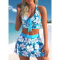Swim dress - Loose Swimsuit Vintage Print Two Piece Set -Swimwear Female Bathing Suit Summer Beach Bikini Set (TB8D)(1U26)(F26) - Deals DejaVu