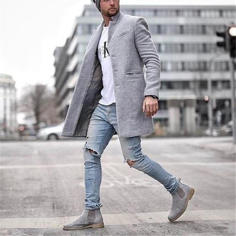 Men Fashion Coat - Thickened Windbreaker Warm Coat - Long Jacket - Outwear Cardigan Tops (D100)(TM4)(CC1) - Deals DejaVu