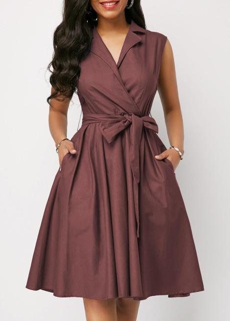 Cute Summer Dress - Women Casual Plus Size Slim Solid A Line Long Dresses - Sexy Elegant Formal Office V Neck Party (BWM)(WS06)(TP5)