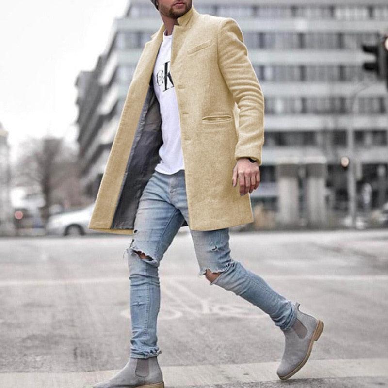 Men Fashion Coat - Thickened Windbreaker Warm Coat - Long Jacket - Outwear Cardigan Tops (D100)(TM4)(CC1) - Deals DejaVu