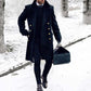Epic Mens Overcoat - Winter Mid-length Thicken Jacket - Men Turn-Down Collar Casual Single Breasted Windbreaker (D100)(TM4)(CC1) - Deals DejaVu