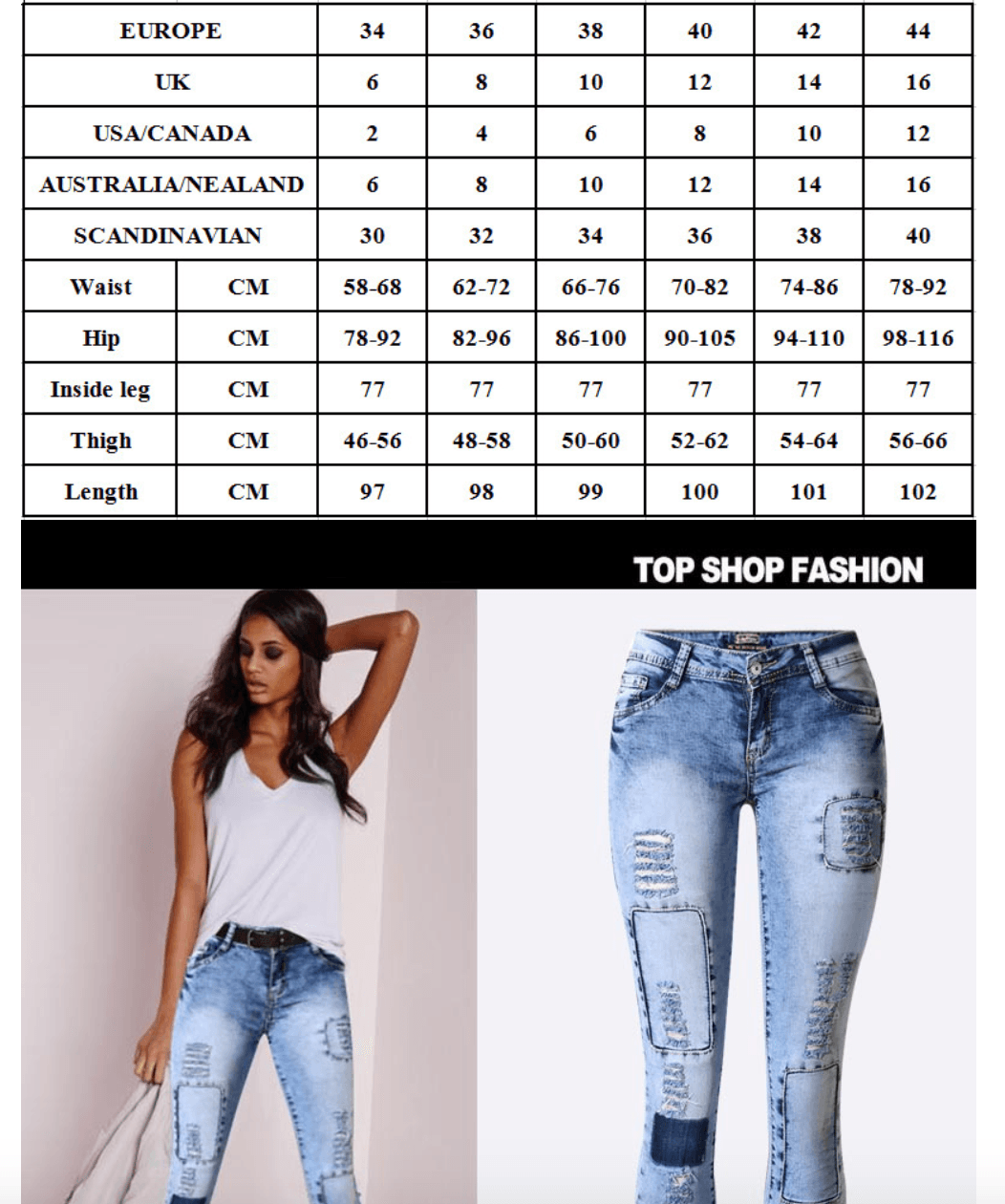 Great Ripped Jeans - Women Holes Skinny Jeans - Elastic Jeans (TB6)(BCD3)