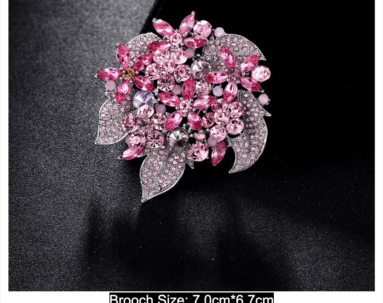 Beautiful Fashion Bridal Flower Brooches - Jewelry Perfect Pink Green Rhinestone (D81)(8JW) - Deals DejaVu