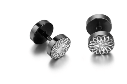 Great A Pair of 2 Pcs Piercing Punk Gothic Cyclone Design - Stainless Steel Ear Stud Earrings - Unisex Earrings (1U81) - Deals DejaVu