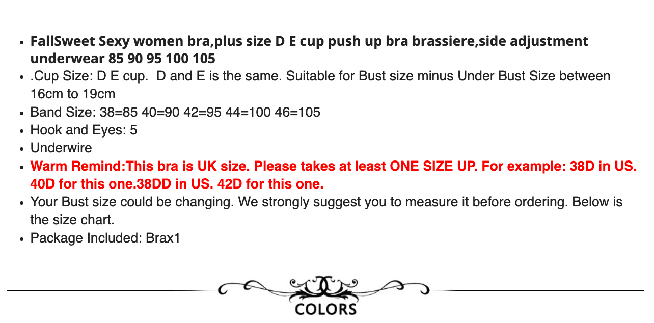 Sexy women bra - Plus Size D E Cup - Push Up Bra - Adjustment Underwear (TSB2)(TSB3)(F27) - Deals DejaVu