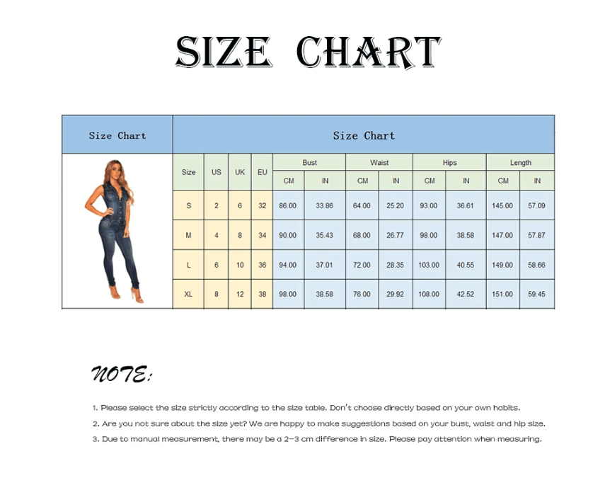 Beautiful Sleeveless Women's Overalls - Jean Jumpsuits - Casual Rompers - Zipper Slim One-piece Long Pencil Pants (TBL1) - Deals DejaVu