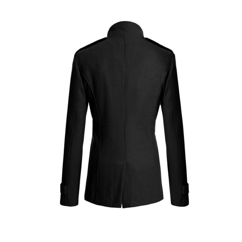 Autumn Winter Coat Black Korean Fashion Wool Casual Woolen Trench Coats (D100)(TM4)(CC1) - Deals DejaVu