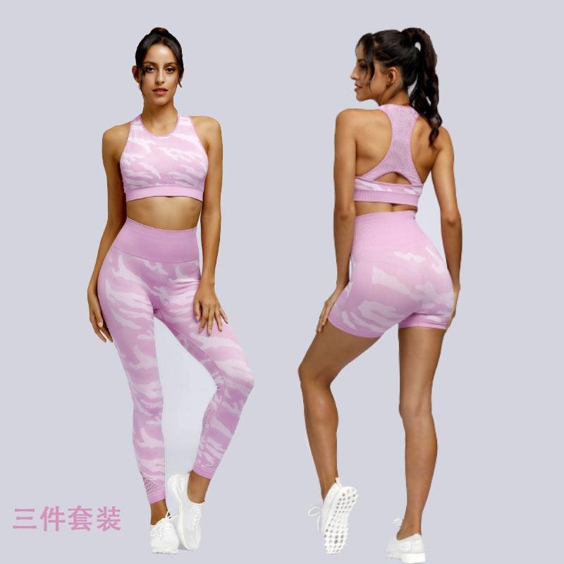 Sexy Sports Gym Yoga Set - Fashion Fitness Tracksuit Bra Top & Leggings Pants - Workout Running Suit (1U24)