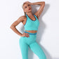 Striped Leggings Pants And Bra Top Yoga Tracksuit - Fashion Women Activewear - Work Out Fitness Running Sports - Two Piece Set (1U24)