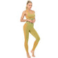 Cute Yoga Set - Leopard Print Ribbing Bra Top And Leggings Sports Tracksuit - Fashion Gym Clothing Workout - High Elastic Suit (1U24)