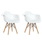 Set of 2 Mid Century Modern Molded Dining Arm Side Chair Wood Legs White New (FW2)(1U67)