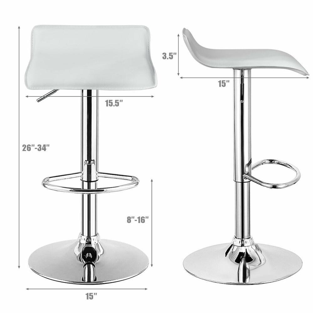 Set of 4 Swivel Bar Stool PU Leather Adjustable Kitchen Counter Chair (FW3)(1U67)