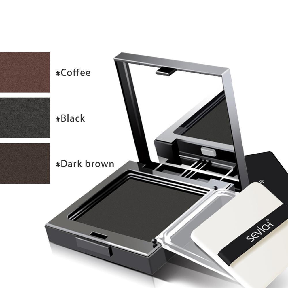 5 Colors 12g Hair Shadow Powder Waterproof Hairline Edge Control Powder Root Cover Up Dark Brown Hair Concealer With Puff(M1)(M2)(1U86)