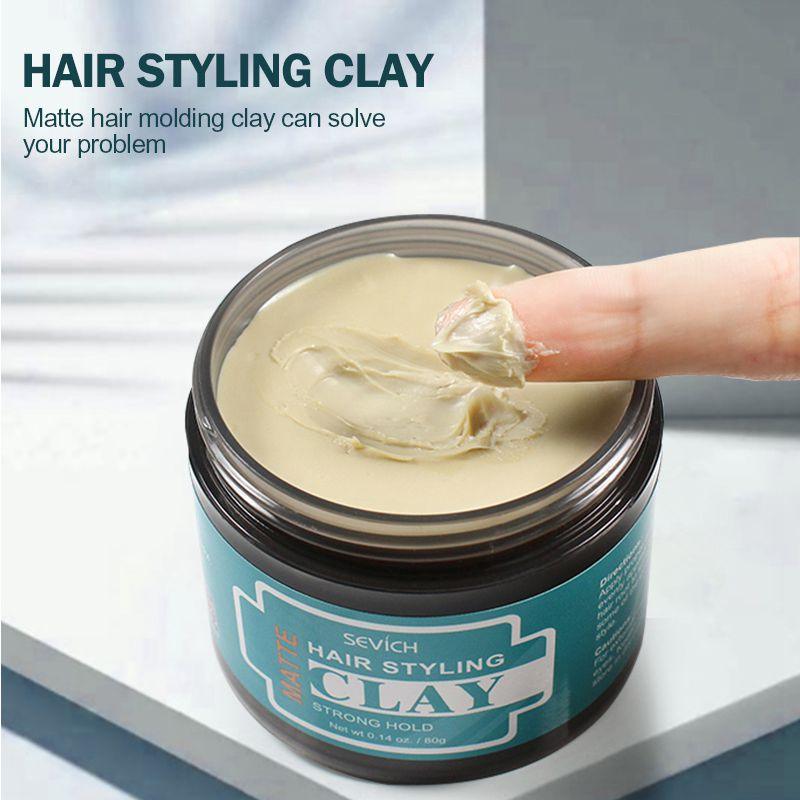 80g Hair Styling Matte Hair Clay Lasting Stereotype Matte Clay Strong Hold Easy Wash Convenient (BD3)(BD2)(BD1)(1U45)(F45)