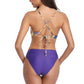 Sexy Bikini Women Swimwear - Printed Flower Female Push Up Bathing Suit - Purple Beach Wear - Summer Bandage (1U26)