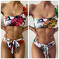 Sexy One Shoulder Print Bikini - Floral Women Swimsuit - Women Vintage Bathing Suit - Two Piece Suit (TB8D)(F26)