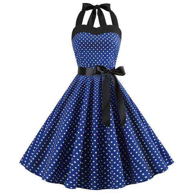 Sexy Halter Party Dress - Polka Dot Hepburn Vintage Dress - Plus Size Deals DejaVu Sexy Halter Party Dress - Polka Dot Hepburn Vintage Dress - Plus Size Deals DejaVu