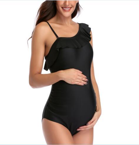 Sexy Maternity Swimsuit - Bathing Suit - Summer Pregnant swimwear - Plus Size - Striped Print - One Piece Bikini Beach (Z5)
