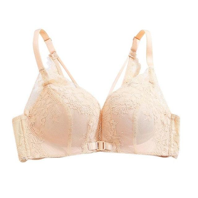 Pack of 2 Front Closure Bras for Women Full Coverage Push Up Comfortable  Bras Plus Size Seamless Snap Button Bra, Beige, Small : :  Clothing, Shoes & Accessories