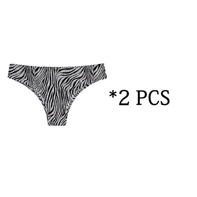 Sexy Seamless Women's Panties - Prints Leopard Female T-back G-string Thong - Female Panties 2 Pcs (D28)(TSP1)(TSP3)