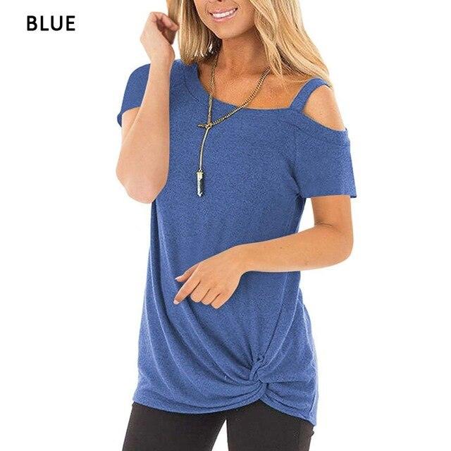 Sexy T Shirt - Women Short Shoulder Sleeve - New Summer Tee Shirts - Women Fashion Long Top (3U19)