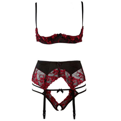 Fashion Sexy Women's Underwear - Exquisite Flowers Embroidery Underwire - Push Up Bra & Panties Set (TSL2)(F29)